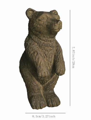 Rustic Bear Statue Shelf Decor - color: Black-brown