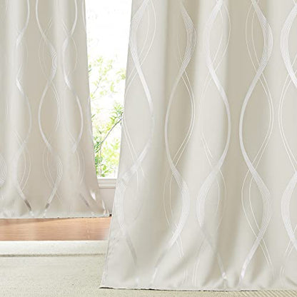 NICETOWN Beige Room Darkening Curtains 90 inches Length 2 Panels - color: 1 - Beige, size: 52"W x 90"L (Pack of 2)