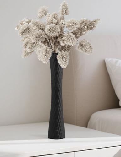 Black Vase 16" Tall Table Ceramic Vases,Skinny Long Vase for Pampas Grass,Modern Minimalist Style Flower Vases for Home Decor Office Decoration,Centerpieces - color: Tall-black