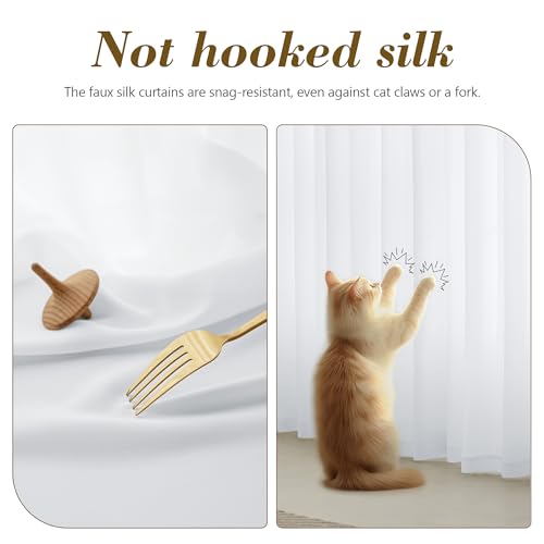 FMFUNCTEX White Sheer Curtains, 100X108, Rod Pocket 1 Panel for Bedroom - color: White, size: 100"W x 108"L (Pack of 1)