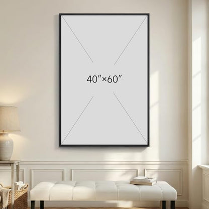 Extra Large Framed Black White Gold Abstract Wall Art, Vertical 40x60 In - color: Black and White Gold A, size: 60"L x 40"W