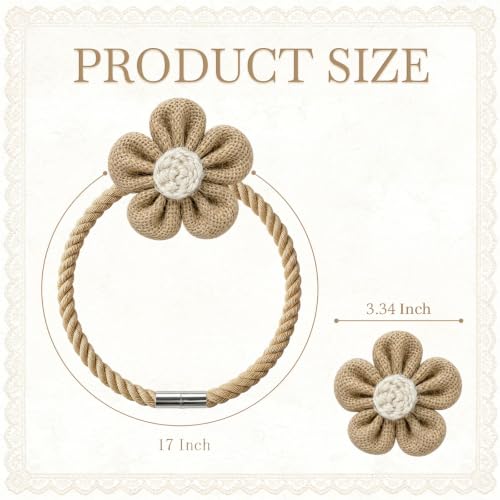 VIS'V Magnetic Curtain Tiebacks, Boho Curtain Holdbacks, Khaki, 2 Pcs - color: Khaki