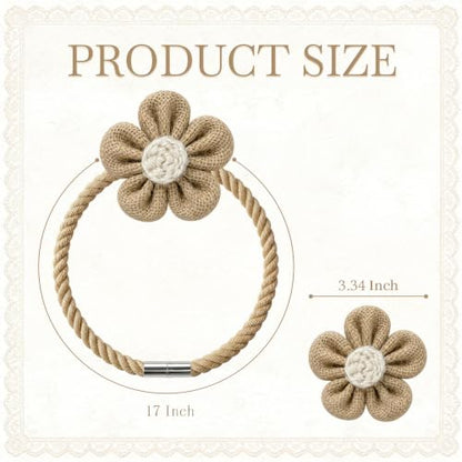 VIS'V Magnetic Curtain Tiebacks, Boho Curtain Holdbacks, Khaki, 2 Pcs - color: Khaki