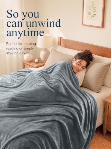 Utopia Bedding Soft Fleece Bed Blanket Throw Size Ash Grey (50x60 Inch) - color: Ash Grey, size: Throw (50x60 Inch)