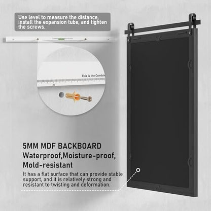 PAIHOME Black Farmhouse Bathroom Vanity Mirror 24" x 36" - color: Black, size: 36"L x 24"W