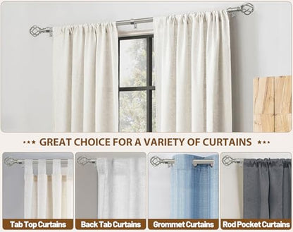 KAMANINA Curtain Rod for Windows 48 to 84 Inch Antique Silver Drapery Rods - color: Antique Silver, size: 48-84"
