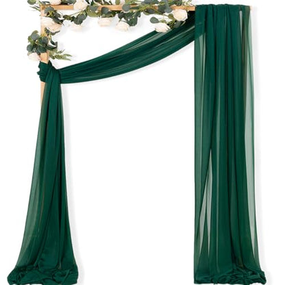 Sheer Wedding Arch Draping Fabric 29" x 20 FT 1 Panel Emerald Green - color: Emerald Green, size: 29"w x 240"l (Pack of 1)