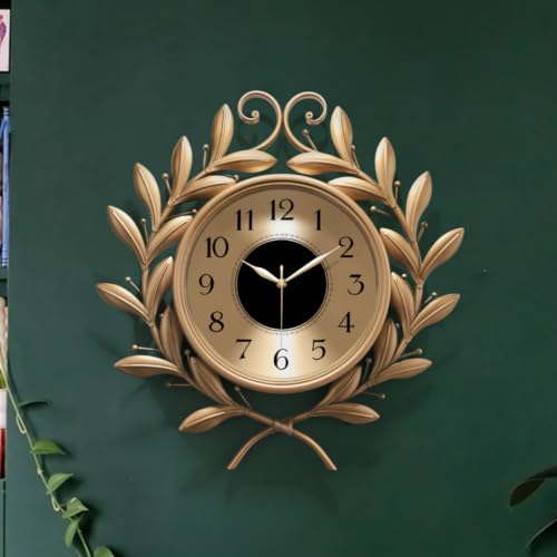 Decorative Vintage Wall Clocks 17" Silent Retro Rustic Battery Operated - color: Gold, size: Medium