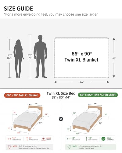Bedsure 100% Cotton Blanket, Herringbone Weave, Twin-XL, White - color: 02 - White, size: Twin XL