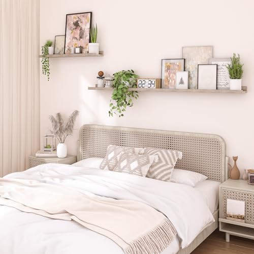 HOOBRO Floating Shelves, Wall Shelf Set of 3, 35.4 Inches Hanging Shelf - color: Greige, size: 35.4 Inches