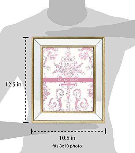 Laura Ashley 8x10 Gold Beveled Mirror Picture Frame Tabletop & Wall Mount - color: Gold, size: 8x10
