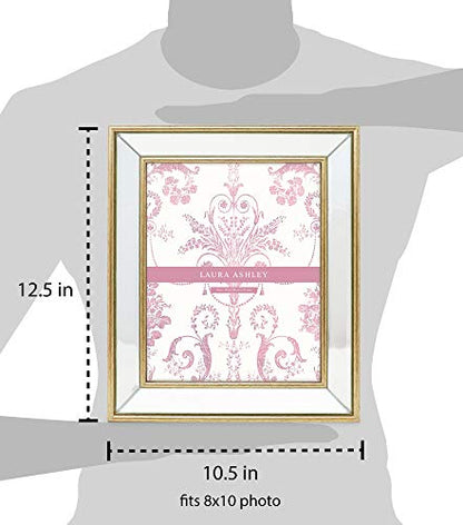 Laura Ashley 8x10 Gold Beveled Mirror Picture Frame Tabletop & Wall Mount - color: Gold, size: 8x10