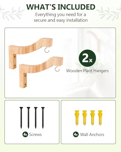 7-Inch Wooden 7-Shaped Wall Hook Plant Hanger – Ideal for Indoor/Outdoor Bird Feeders, Flower Baskets, and Wind Chimes - style: 4-7 Letter Style(2Pack)