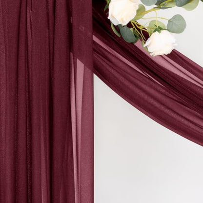Sheer Gauze Wedding Arch Draping Fabric 29" x 20 FT 1 Panel Wine Red - color: Burgundy, size: 29"w x 240"l (Pack of 1)