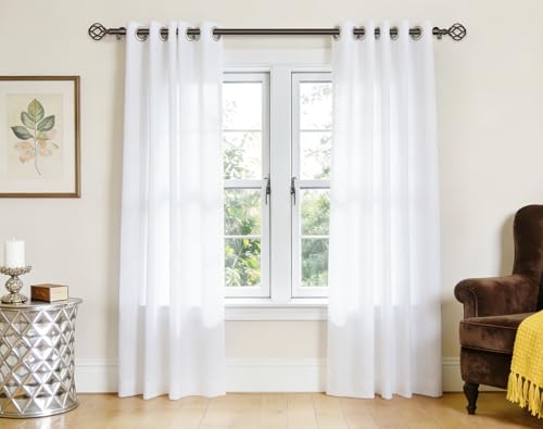 USFOOK Curtain Rods for Windows 66 to 120, Bronze Drapery Rod - color: Bronze, size: 66-120"