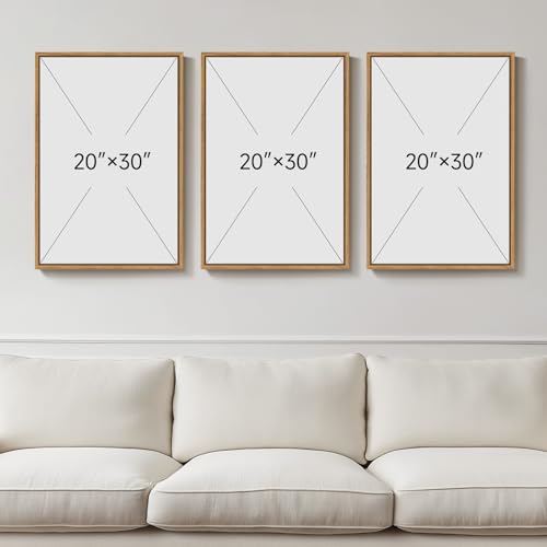 Large Framed Abstract Wall Art, Set of 3, Beige Taupe White, 20x30 In - color: Neutral Taupe, size: 20" W x 30" H x 3pcs
