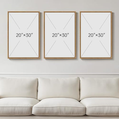 Large Framed Abstract Wall Art, Set of 3, Beige Taupe White, 20x30 In - color: Neutral Taupe, size: 20" W x 30" H x 3pcs