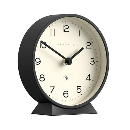NEWGATE® M Mantel 에코 책상 시계 | 모던 라운드 디자인 | 블랙 - color: 블랙.