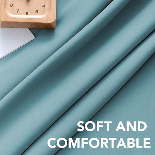 H.VERSAILTEX Blackout Curtains Thermal Insulated Window Treatment Panels Room Darkening Blackout Drapes for Living Room Back Tab/Rod Pocket Bedroom Draperies, 52 x 72 Inch, Aqua, 2 Panels - color: Aqua, size: 52"W x 72"L (Pack of 2)