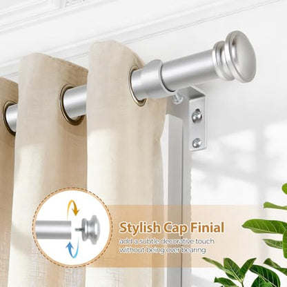 TONIAL Curtain Rods for Windows, 32 to 115 Inch, Silver, Single Drapery Rod - color: Silver, size: 32-115"