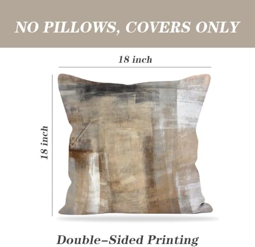 Throw Pillow Covers for Couch, 18x18 Inch, Set of 2, Beige - color: Beige, size: 18" x 18" (Pack of 2)