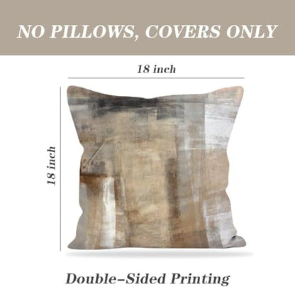 Throw Pillow Covers for Couch, 18x18 Inch, Set of 2, Beige - color: Beige, size: 18" x 18" (Pack of 2)