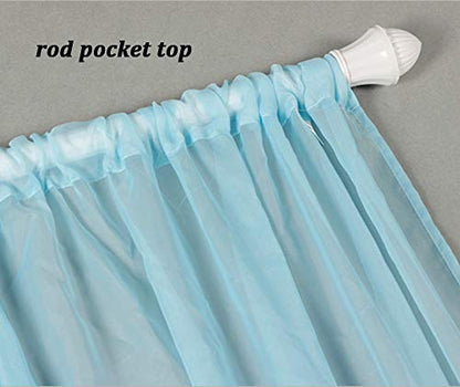 pureaqu Floral Embroidered Luxury Sheer Curtain 84 Inches Long Rod Pocket