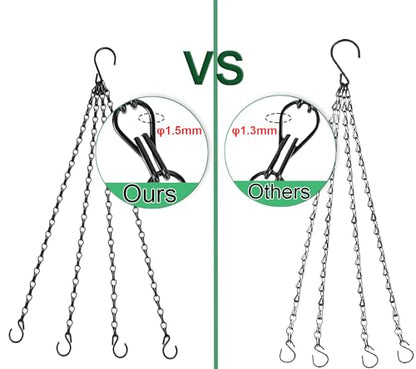 Heybe Hanging Baskets Chains 16 Inches 4 Leads Hanging Chains with S Hooks, Flower Pot Hanger Replacement Plant Hangers for Planters and Lanterns, Pack of 3 - size: 16 Inch