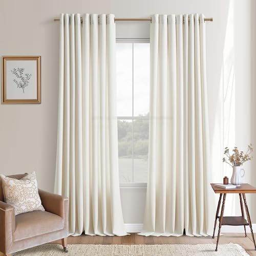 Natural Linen Extra Long Grommet Curtains 120 Inch Length 2 Panels Set - color: Natural, size: 52"W x 120"L (Pack of 2)