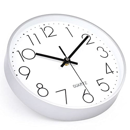 jomparis 10 Inch Silver Wall Clock Battery Operated Silent & Non-Ticking Wall Clock for Home Office Bathroom - color: 1 Pack - Silver, size: 10 Inch