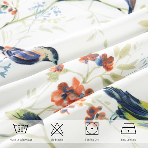 VOGOL Bird Print Kitchen Valance, Country Style Valance, 60x18, Blue - color: Blue, size: 60"W x 18"L (Pack of 1)