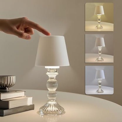 MJ PREMIER Small Rechargeable Lamp, Wireless Lamp, Battery Operated Lamps - color: White