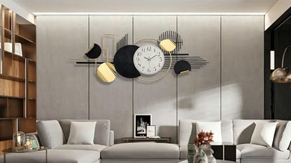 Modern Large Wall Clock Decorative Metal Art for Living Room