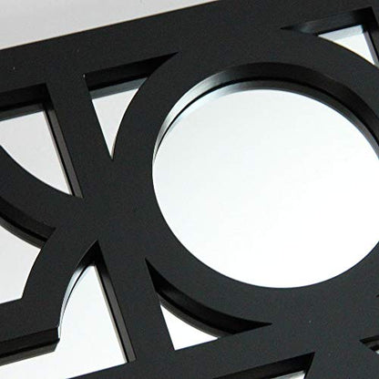 Northlight 29.5" Black Framed Geometric Style Rectangular Wall Mirror