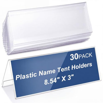 30 Pieces Acrylic Name Plate for Desk, 8.54'' x 3'' Name Tent for Meeting - size: 8.54'' X 3''
