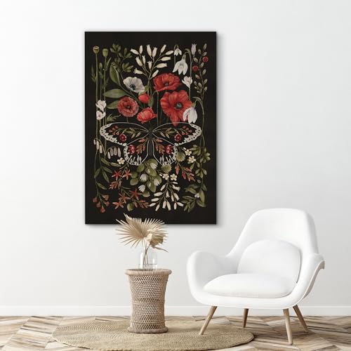 SIGNFORD Canvas Print Wall Art Vintage Bouquet Nature Wilderness Illustrations Floral Botanical Print Modern Art Decorative Multicolor Rustic Cozy for Bedroom - 12"x18" - color: Ab04-2312-na31, size: 12" x 18"