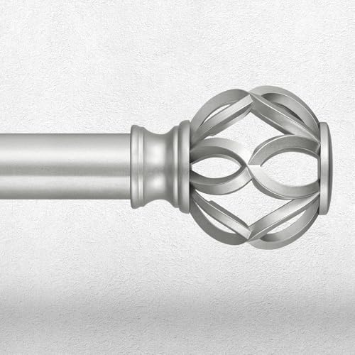 Silver Curtain Rod 36-60 Inch, 1 Inch Curtain Rods for Windows - color: Silver, size: 36"-60" (1 Pack)