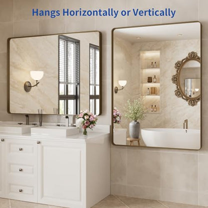 WEER Bathroom Vanity Mirror Bronze 48X36 Inch - color: Bronze, size: 48"L x 36"W