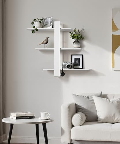 SUMGAR White Floating Shelves for Wall, 3 Tier Adjustable Large Shelf Unit - color: White, size: 3 Tier 19.6in