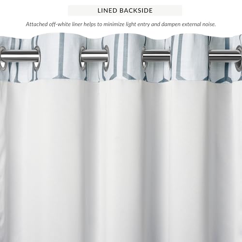 Threadmade Kaiden Geometric Room Darkening Window Curtain, Soft Blue - 52" W x 84" L - color: Soft Blue, size: 52"W x 84"L (Pack of 1)