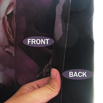 Gothic Black Pink Floral Blackout Curtains 2 Panels 52Wx84L Inch - color: Black&pink, size: 52"W x 84"L (Pack of 2)