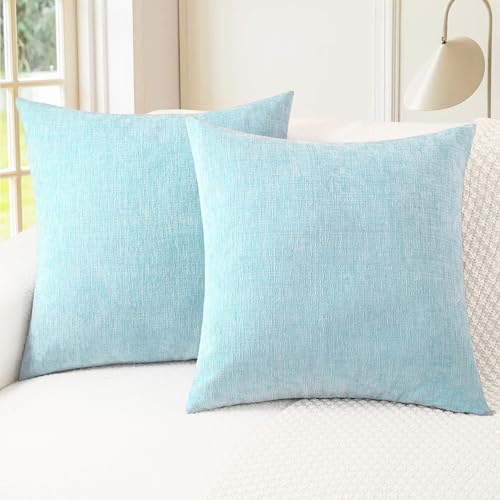 CaliTime Decorative Throw Pillow Covers 16 X 16 Inches Light Blue Grey - color: Light Blue Grey, size: 16" x 16" (Pack of 2)