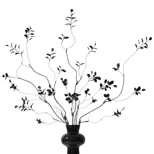 97.8cm(38.5인치) 인공 무화과나무 가지 블랙 잎 4개 - color: 블랙.