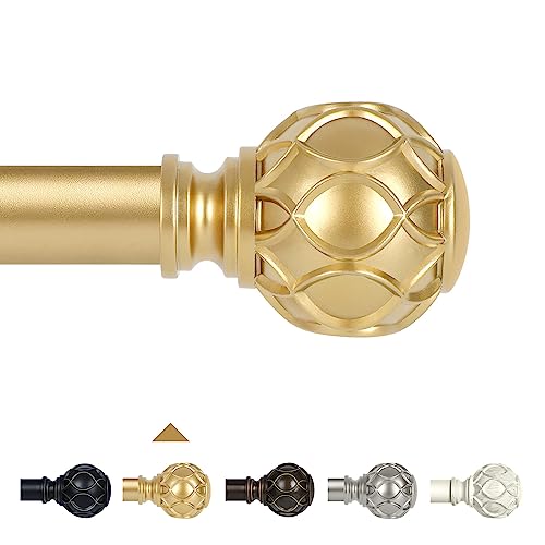 TANGWIN Farmhouse Curtain Rod Adjustable 18-45",Heavy Duty Boho,Brass Gold - color: Brass Gold, size: 18-45" & 1pack