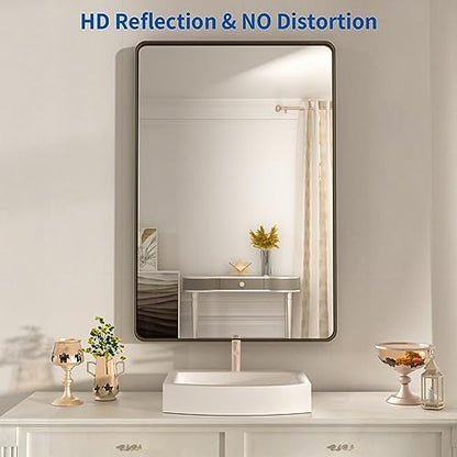 WEER Bathroom Vanity Mirror Bronze 22X30 Inch - color: Bronze, size: 22"L x 30"W