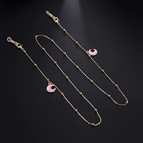 LIKGREAT Eyeglass Chain for Women Face Mask Link Chains Sunglass Strap Holder KC Gold Plated - color: Moon
