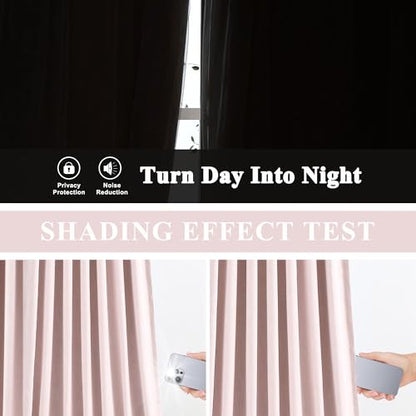 Vision Home Soft Pink Pinch Pleated Full Blackout Curtains Linen Blended Room Darkening Curtain Panels 72 inch for Living Room Bedroom Thermal Insulated Pinch Pleat Drapes with Hooks 40" Wx72 Lx2 - color: Soft Pink, size: 40"W x 72"L (Pack of 2)
