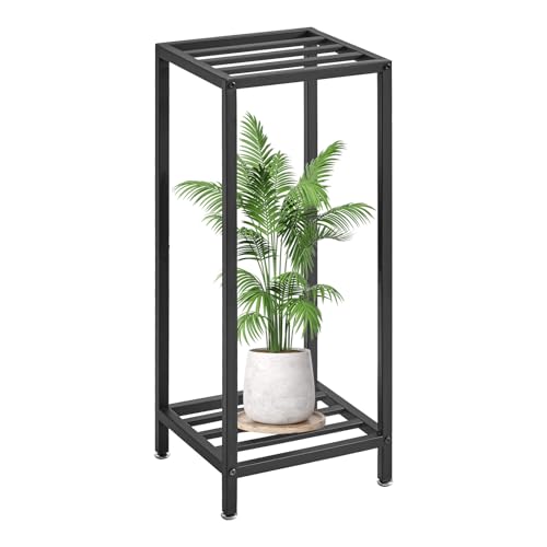 IBUYKE 30 Inch Tall Plant Stand Indoor, 2 Tier Flower Stand, Black TMJ070B - color: Black-Square