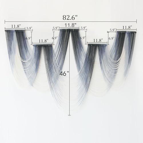IOWER Macrame Wall Hanging Dip Dyed Blue Fiber Art Tapestry Boho Wall Decor - color: Blue1