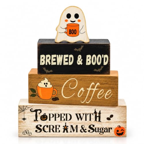 Cute Halloween Table Decor, Wooden Halloween Kitchen Decor
